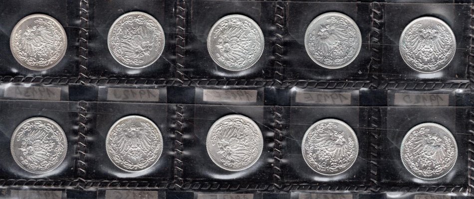 Německo, soubor mincí, zachovalost dle stavu, roky ex 1908 -1915