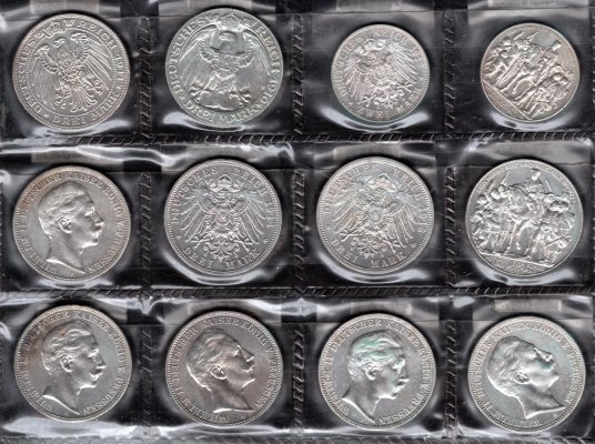 Německo, soubor mincí, zachovalost dle stavu, roky ex 1905 - 1912