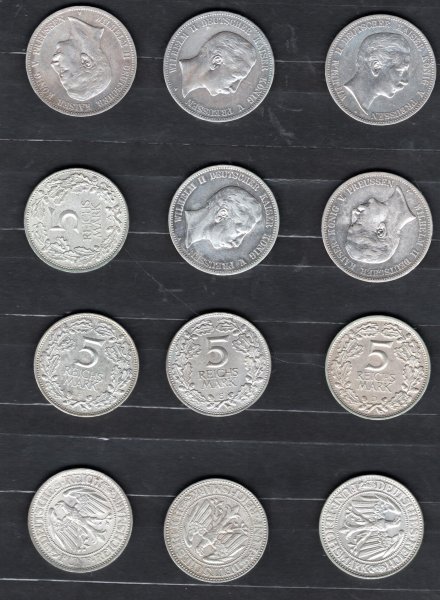 Německo, soubor mincí, zachovalost dle stavu, roky ex 1891 - 1931