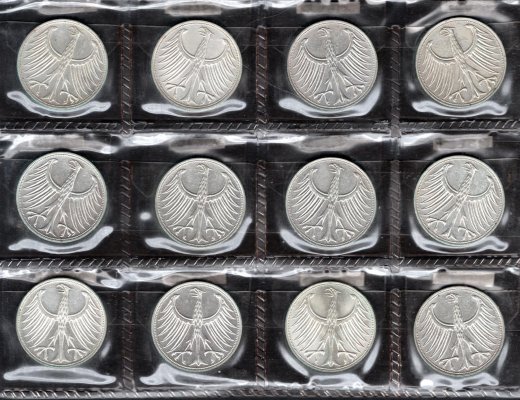 Německo, soubor mincí, zachovalost dle stavu, roky ex 1969 - 1973