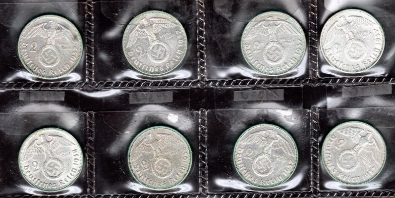 Německo, soubor mincí, zachovalost dle stavu, roky ex 1937 - 1939
