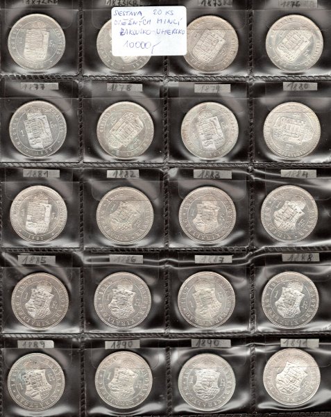Rakousko-Uhersko, sestava 17 ks oběžných mincí, zachovalost dle stavu, roky ex 1872 - 1891