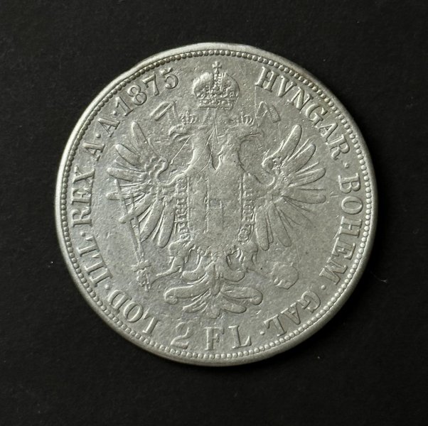 Rakousko- Uhersko 1875, 2 zlatník, zachovalost dle fota