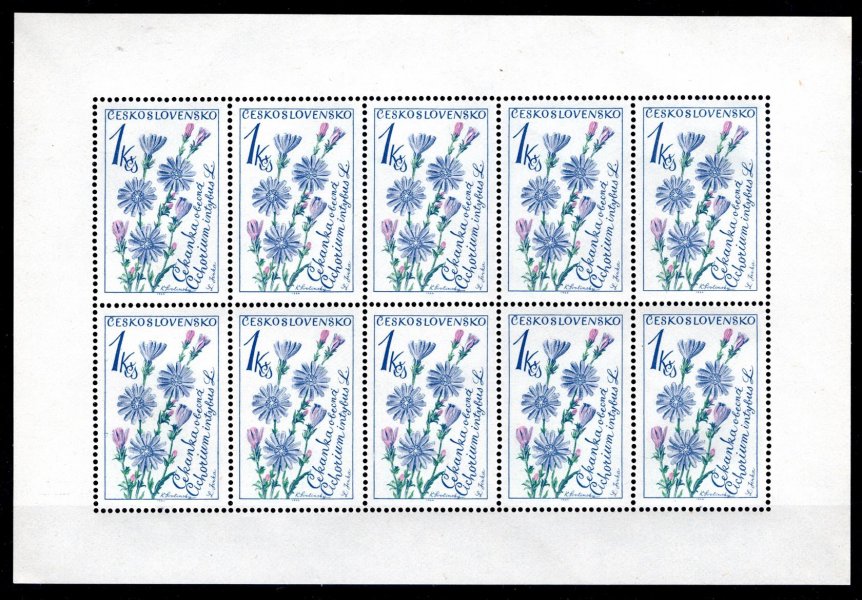 1379 PL (10), Květiny 1 Kčs, deska A