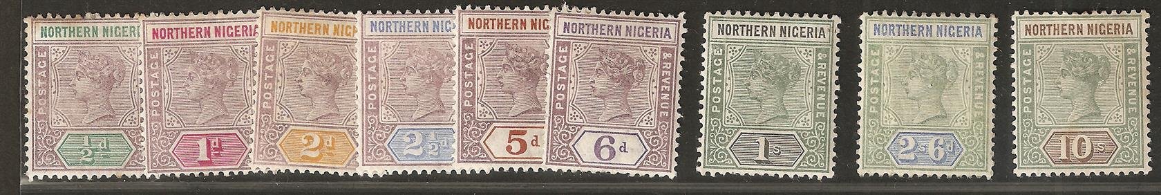 Northern Nigeria ; SG 1 - 9 , SG 2 lomy - hledaná, pěkná  série - kat. cena 550  Liber 