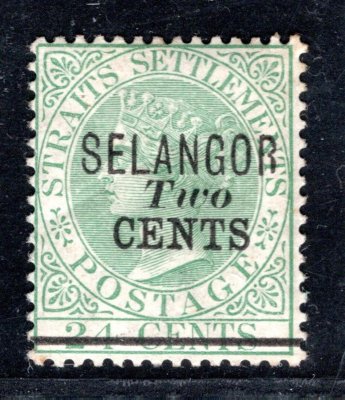 Selangor, SG 45, Viktoria, přetisk, kat. 300,- Liber