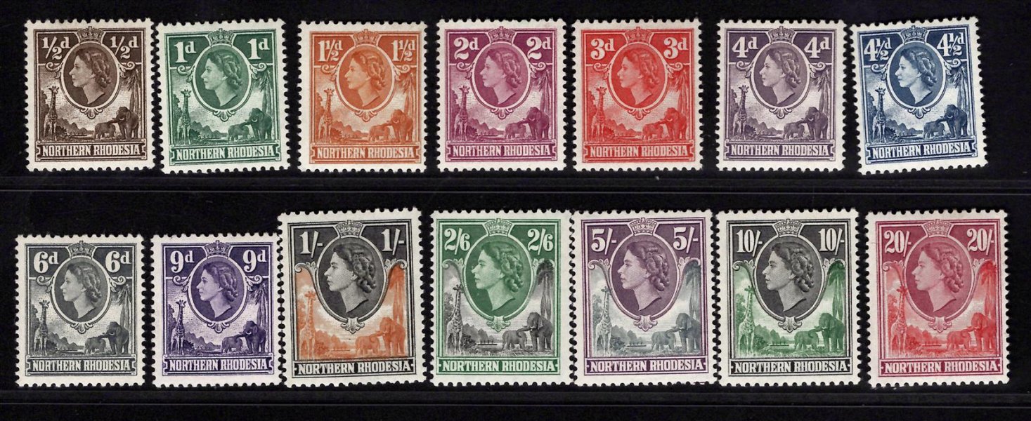 Northern Rhodesia - SG 14 - 27, Alžběta, kompletní řada