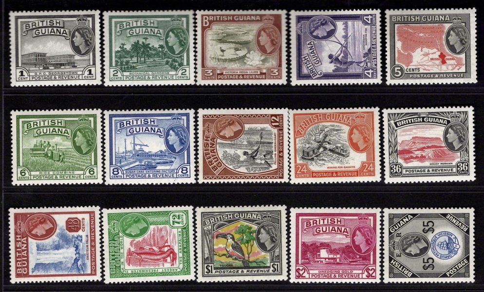 British Guiana - SG 331 - 45, Alžběta, kompletní řada