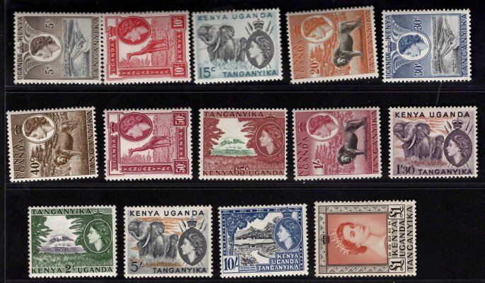 Kenya, Uganda, Tanganyika - SG 168 - 80, 253,  Alžběta, kompletní řada