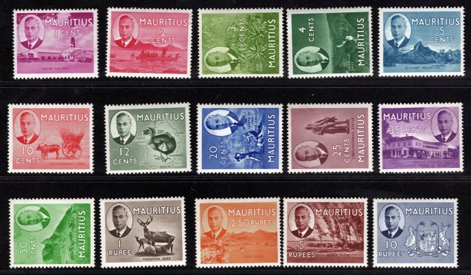 Mauritius - SG 53 - 67, Jiří VI, kompletní řada