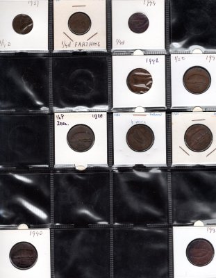 Lot 186 mincí IRSKO 1928-1999, oběžné mince- pence, šilink, farthing, koruny