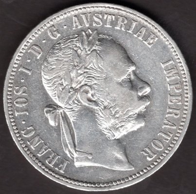 Rakousko 1 zlatník 1887, KM#2222 Ag.900, 12,34g 29/2mm Franz Joseph I.  Bz vlas.rys.