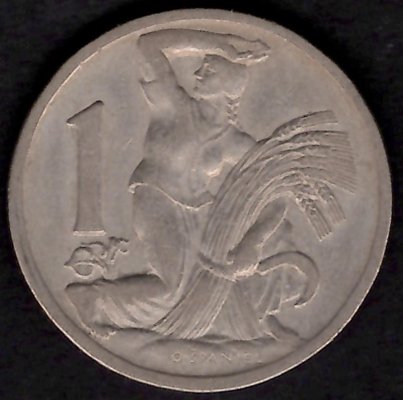  1 Koruna ČSR 1925, KM#4 CopperNickel , 6,66g,25/1,9mm