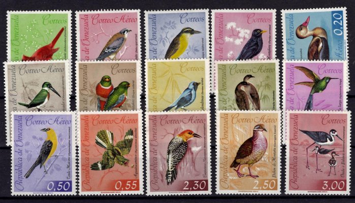 Venezuela - Mi. 1464 - 78, výplatní řada, fauna, ptáci