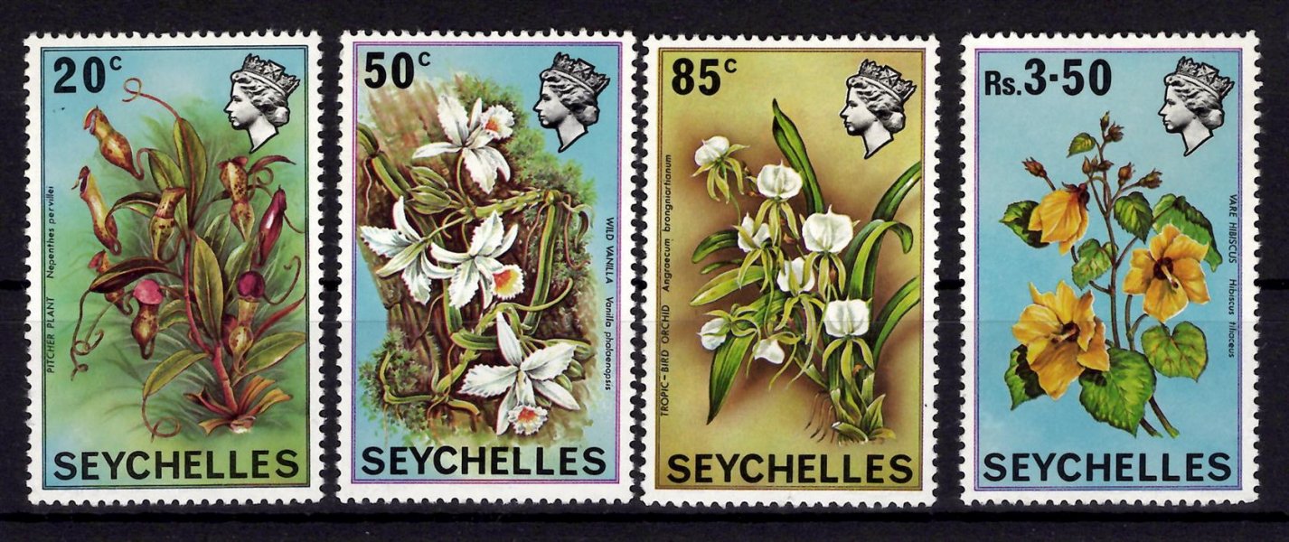 Seychelles - Mi. 282 - 5, výplatní řada, flora, Alžběta