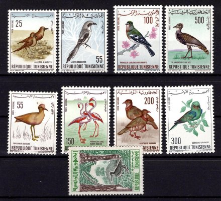 Tunis - Mi. 639-42, 655 -8, výplatní řada, fauna ptáci