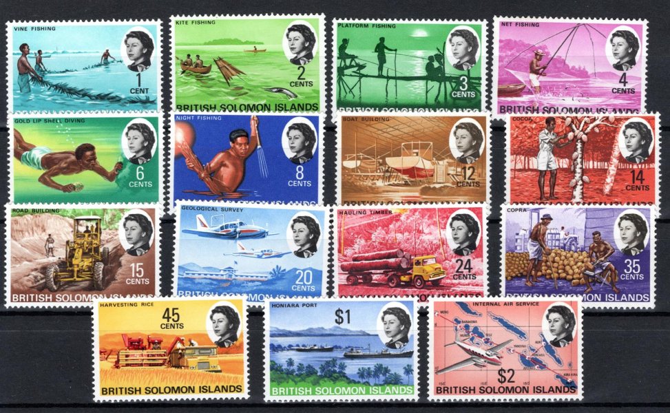Solomon Islands - Mi. 167 - 81, výplatní řada, Alžběta