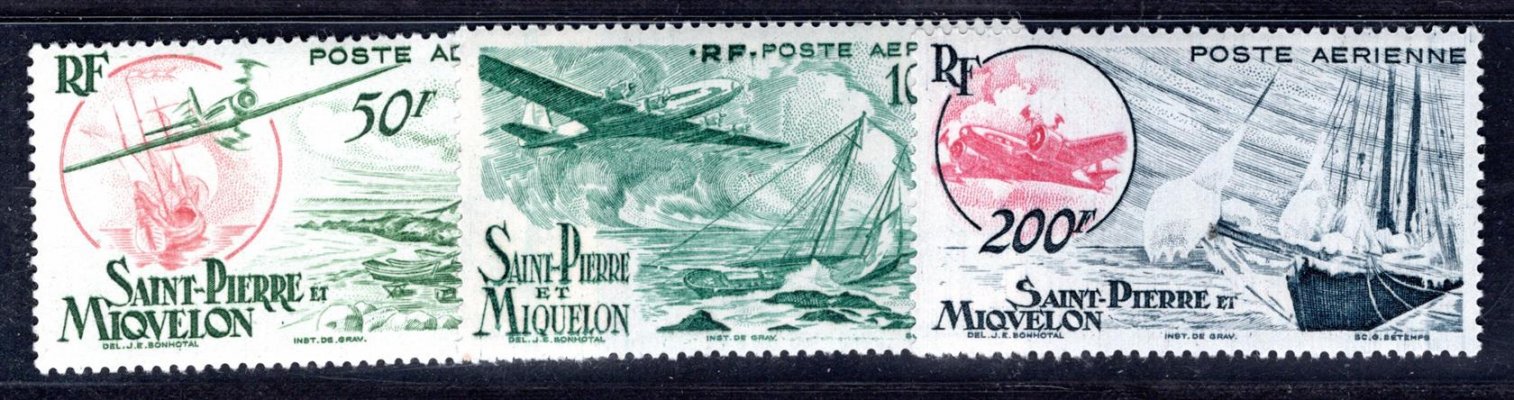 Saint Pierre et Moqvelon - Mi. 368 - 70, výplatní, letecké