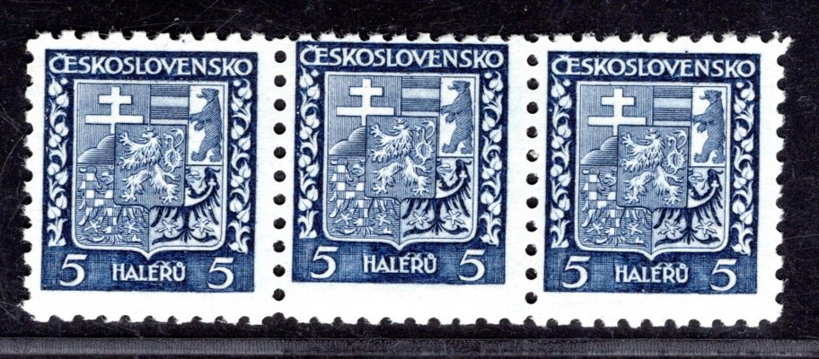 248, Státní znak, třípáska s posunem moletáže (2x), modrá 5h