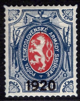 PP 6, malá šavle, lvíček 1R modrá s přítiskem 1920, zkoušeno Gilbert