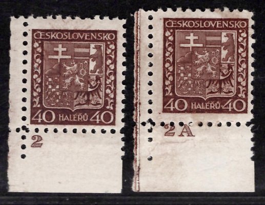 253a II, Státní znak, rohové s DČ 2 a 2A