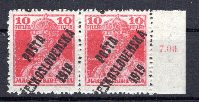 119 Ob, krajová dvoupáska s počítadlem, Karel, červená 10 f