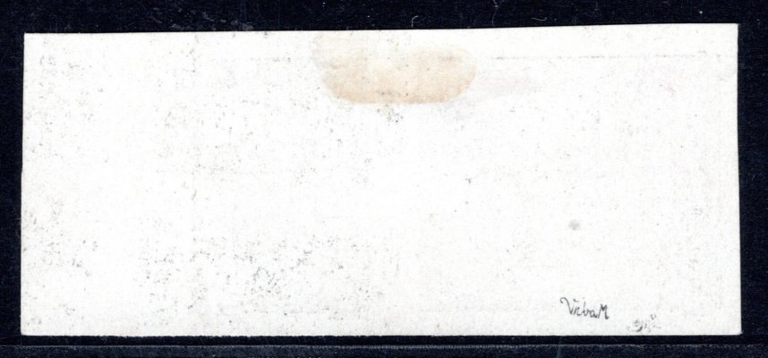 4 ZT typ I, černotisk dvoupáska, druhá známka tisk jen na polovině s částečně neopracovanou deskou,  na křídovém papíru, zk. Vr