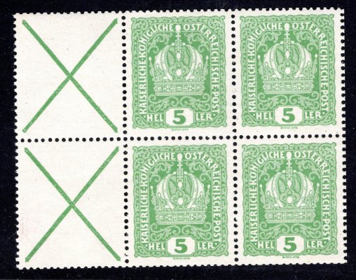 Rakousko - Mi. HB 4, Ondřejský kříž + 5 h světle zelená (186x)