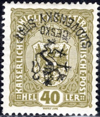 RV 52 PP, Marešův přetisk (Hlubocké vydání), převrácený, olivová 40h, zkoušeno, Mareš, Vrba