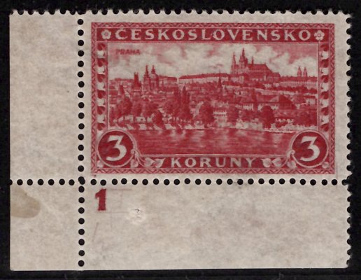 226 x I, 3 koruna pergamenový papír s Dč 1, P 6  zkoušeno Gilbert, Vrba - na pergamenovém papíře hledané a vzácné 