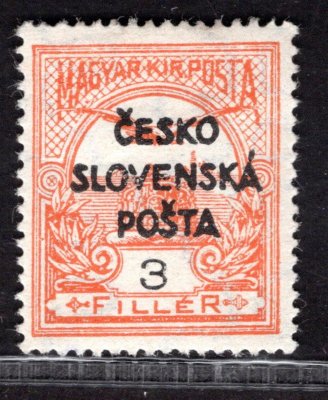 RV N, Šrobárův přetisk, (Žilinské vydání), nevydaná, Turul, náklad II,  oranžová 3 f, zk. Mrňák