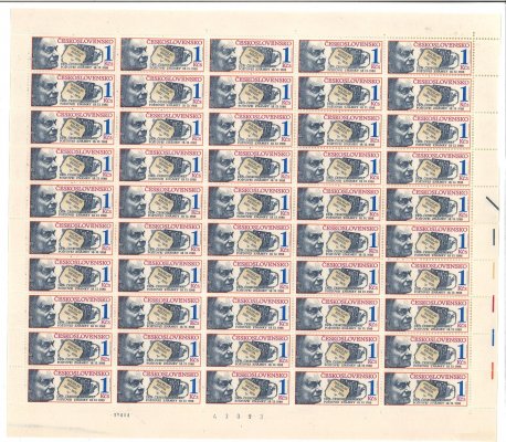 2873  Den čs. poštovní  známky, kompletní 50kusový arch,  PA (9.VIII.88)