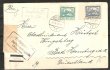 R dopis fr. zn. 8 + 11 zaslaný do Německa, podací razítko Karlsbad 25.2.1919, příchozí Bad Homburg 1.3.1919, cenzura