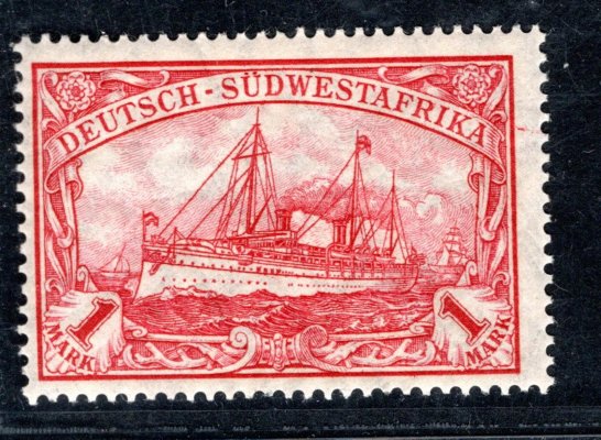 Deutsch-Südwestafrika  Mi. 29 A (26:17), 1 M tmavěčervená, katalog 65,- Euro