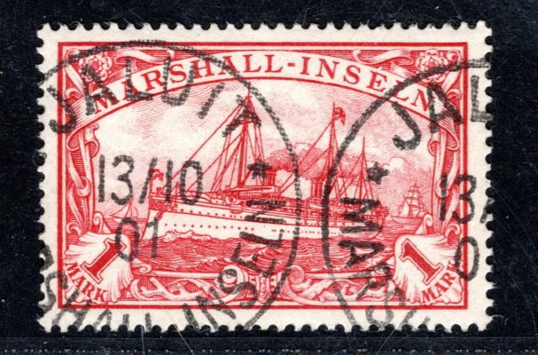 Marshallovy ostrovy  Mi. 22, 1 Mark, katalog 100,-  Euro