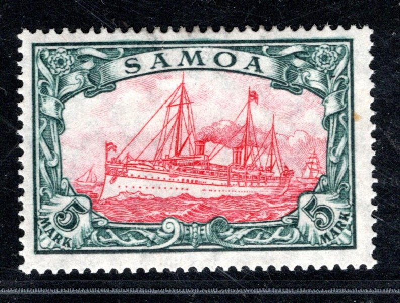 Samoa  Mi. 23 IIA (26:17), 5 Mark, katalog 200,-  Euro