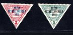 55 - 56 ; Merkur trojúhelník Pošta československá 2h a 5h, falza přetisku k srovnávacím účelům	