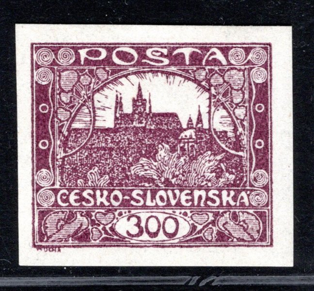 23  ZT  300 h červenofialová na známkovém papíru s lepem