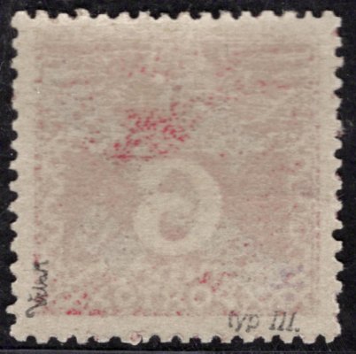 67, typ III, doplatní velká čísla, červená 6 h, zkoušeno Vrba