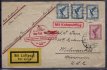 1930 KATAPULT , Let-dopis z Německa do USA vyfr. leteckými zn. 15 a 3x 20Pfg, podací DR KÖLN 12.8.30, červený kašet doplněný červeným raz. 