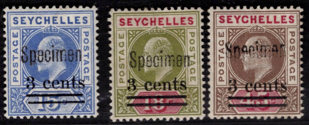 Seychelles - SG. 57 - 9, přetisk SPECIMEN, Eduard