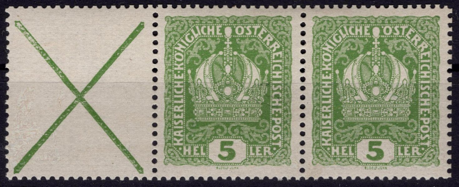 Rakousko - Mi. 186 s Ondřejským křížem, světle zelená 5 h