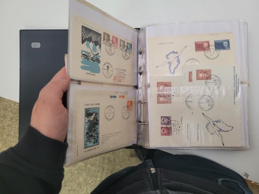 Dánsko / Grónsko - sbírka FDC v albu i dražší + 1 x mincovní dopis, z pozůstalosti, hezké, příznivě vyvoláváno