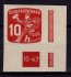 24 NV; novinová známka 10 h červená, pravý dolní rohový kus, s DZ 10-47, vzácná, kat. cena  900 Kč