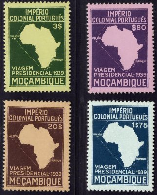 Mosambik - Munip.  408 - 11, výplatní, mapa