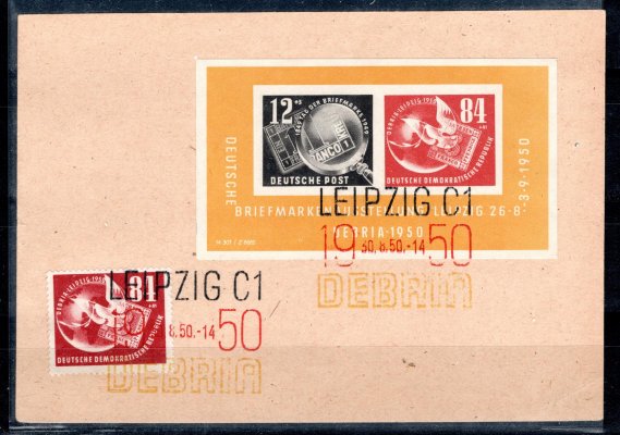 DDR- Mi. Bl. 7, DEBRIA, výstava známek, na obálce