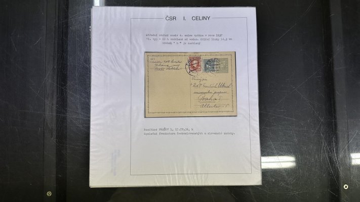 ČSR I- část výstavního exponátu Václava Koštála, celiny roky 1927, 1931, 1933, 1937