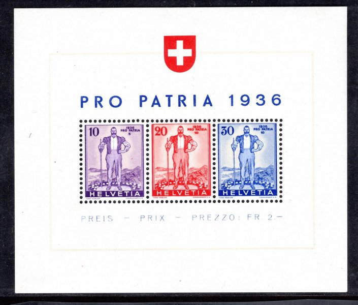 Švýcarsko - Mi. Bl. 2, Pro Patria