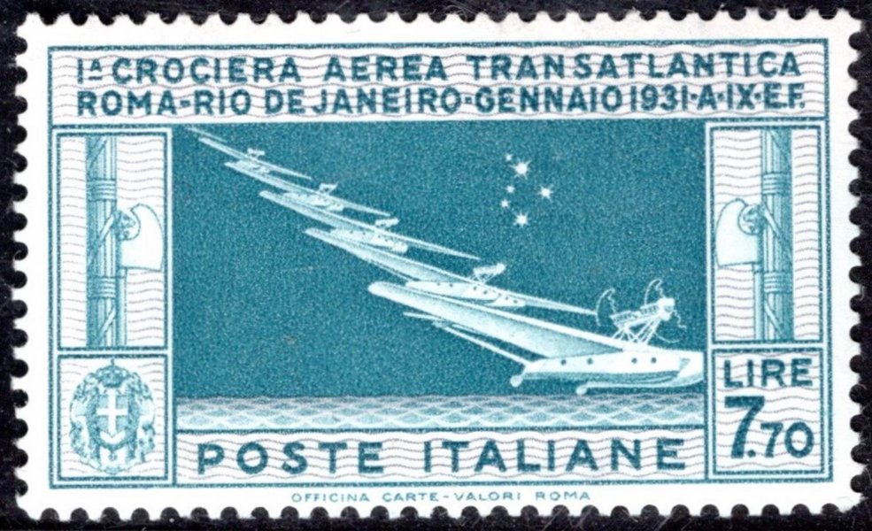Italie - Mi. 361, letecká, hledaná známka