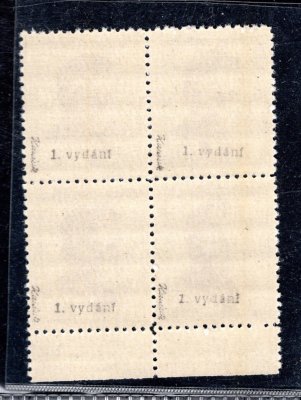 1091 X. Novotný, krajový 4blok, I. vydání, zkoušeno Karásek, ve čtyřbloku vzácné